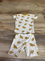 Kyte Baby Butterfly 2pc Bamboo Pajama Set White sz 18-24m