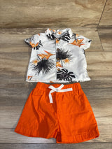 Generic 2pc Button-Up Shirt & Shorts Set White sz 3-6m