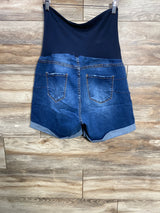 SONG Maternity Full Panel Denim Shorts Blue sz XL