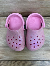 Crocs Classic Glitter Clogs Pink Sz 5c