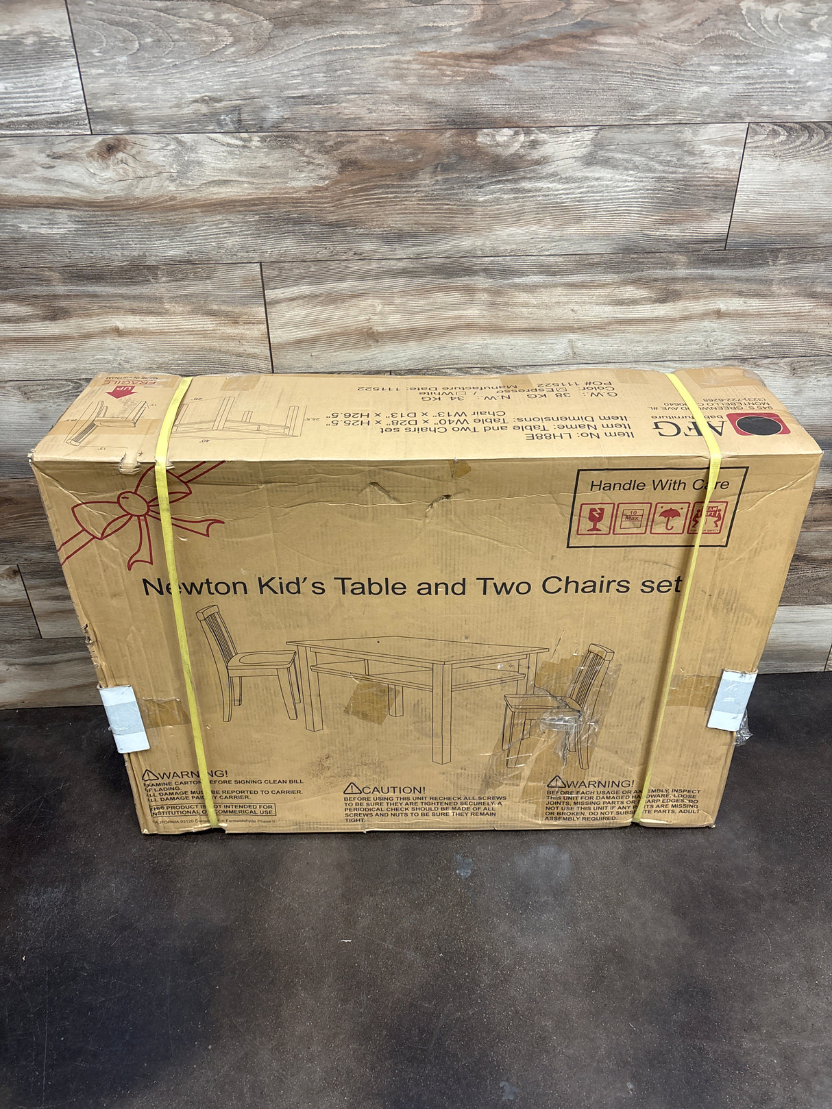 NEW Newton Kids Wooden Table & Two Chairs Set in Espresso