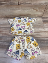 Disney Baby 2pc Winnie The Pooh Henley Shirt & Shorts Yellow sz 6-12m