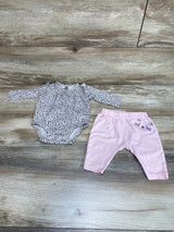 Carter's 2pc Leopard Print Bodysuit & Pants Grey sz 3m