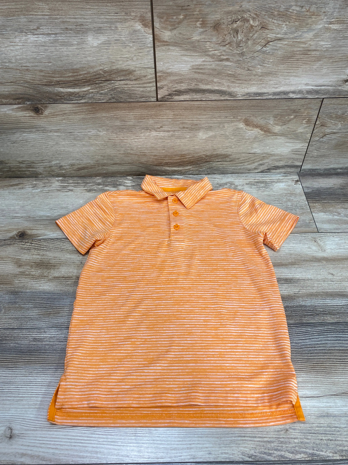 All In Motion Striped Polo Shirt Orange sz 4-5T