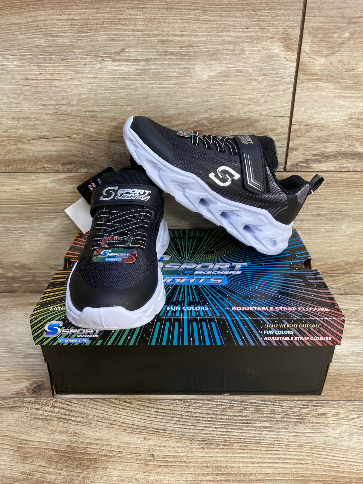 NEW Skechers Jaycob 2.0 Boys' Light-Up Sneakers Black sz 13c