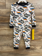 NEW Hot Wheels 2pc Pajama Set White sz 3T