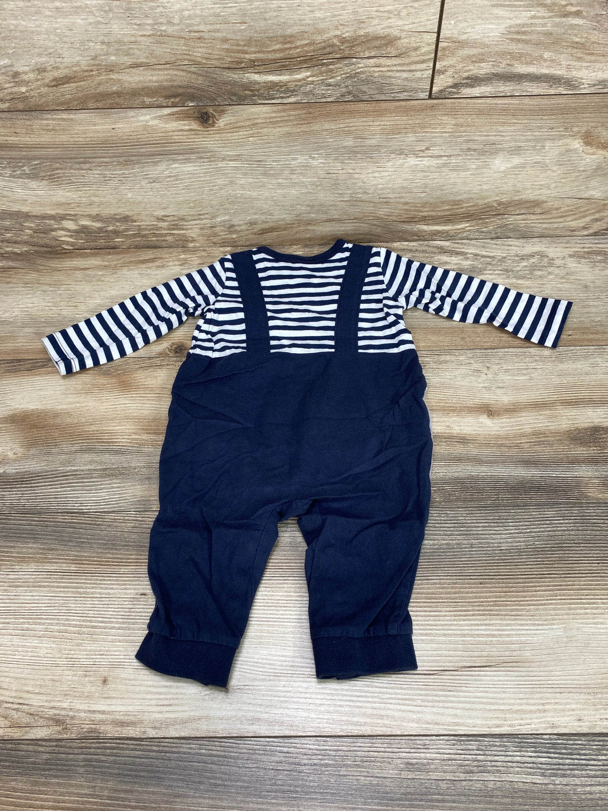 Striped Elephant Coverall Navy sz 6-9m