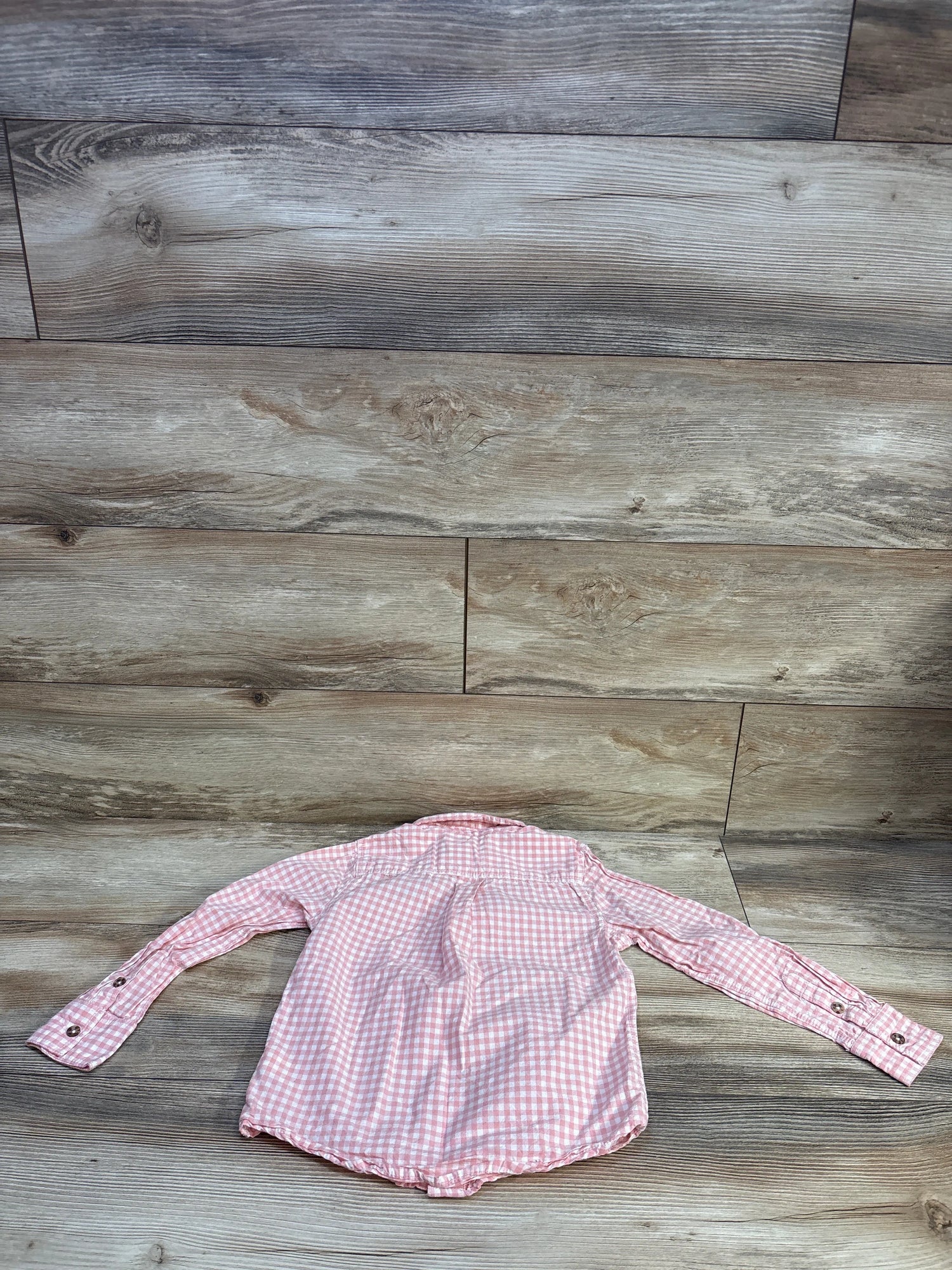 Tommy Bahama Gingham Button Up Shirt Pink sz 5/6T