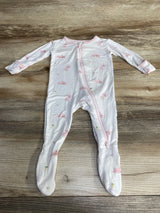 Bamboo Little Bunny Zipper Footie White sz 3-6m