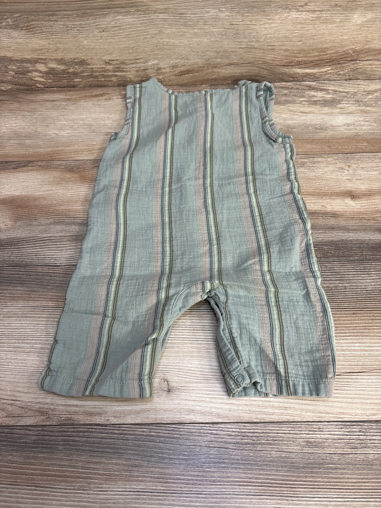 Easy-Peasy Henley Striped Romper Green sz 18m