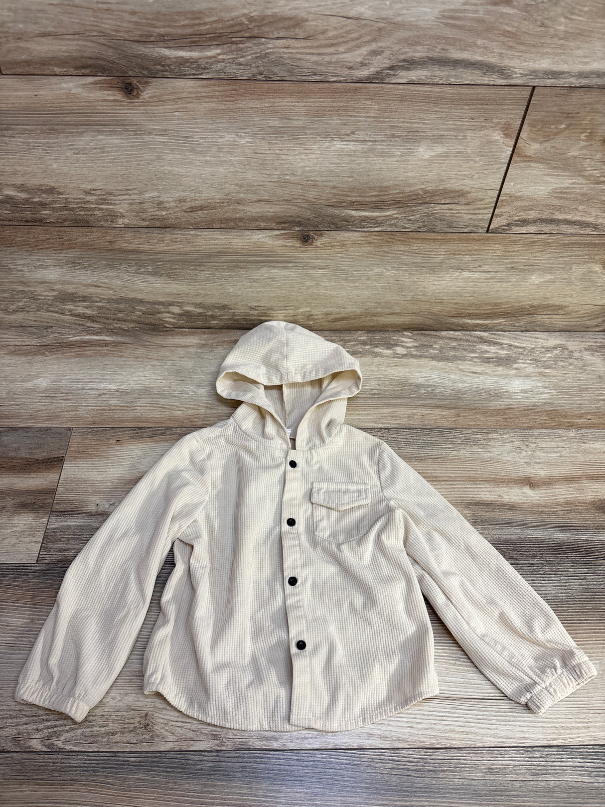 Shein Thermal Hooded Button Up Cream sz 2-3T