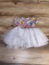 Cotton On Baby Floral Lace Tulle Bodysuit Dress White sz 6-12m