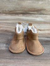 NEW Cat & Jack Faux-Fur Suede Booties Tan sz 1/2c (0-3m)