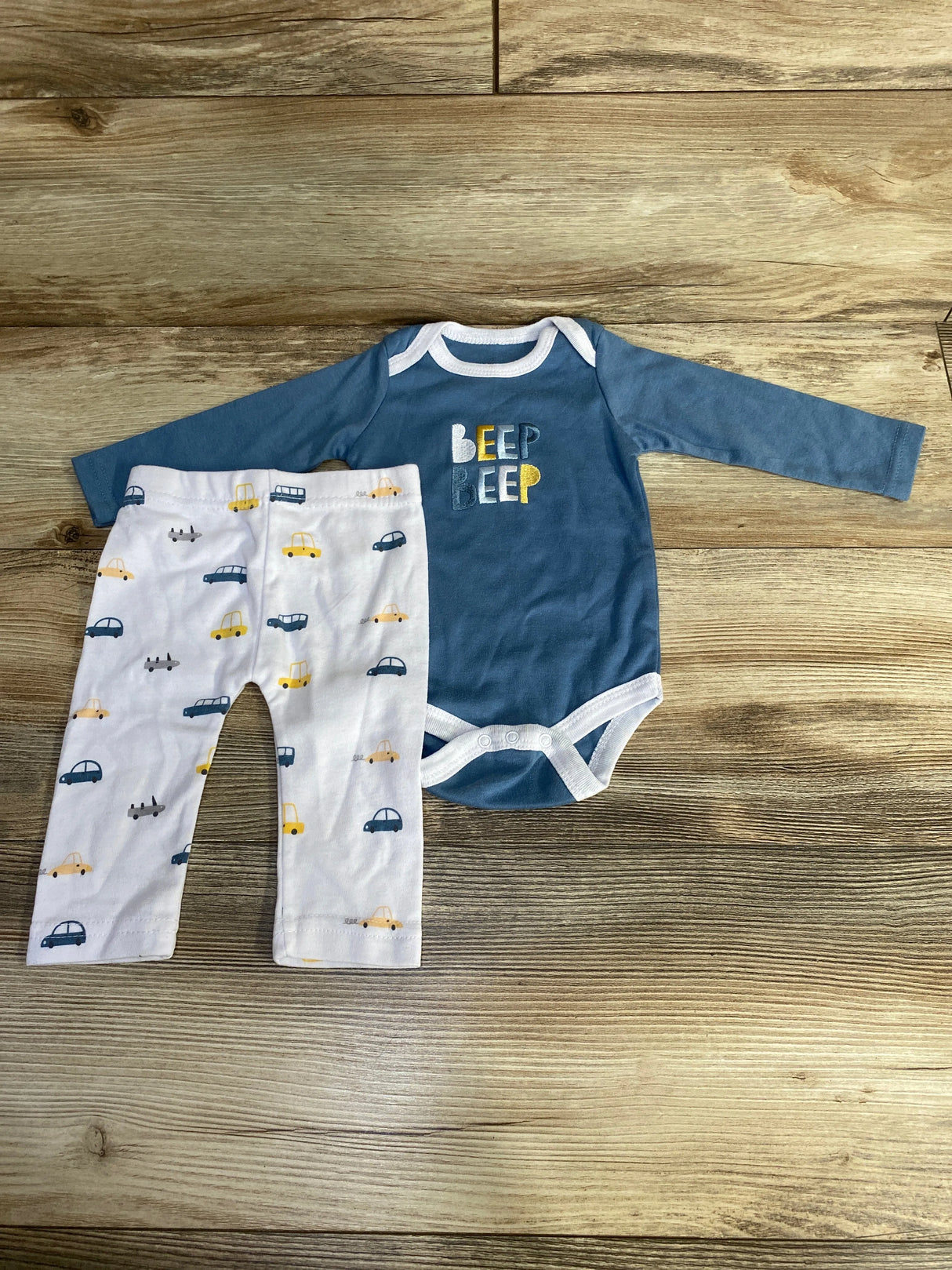 Lila & Jack 2pc Beep Beep Bodysuit & Pants Blue sz 3-6m