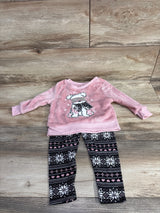 NEW Sweet Butterfly 2pc Plush Sweatshirt & Snowflake Pants Set Pink sz 2T