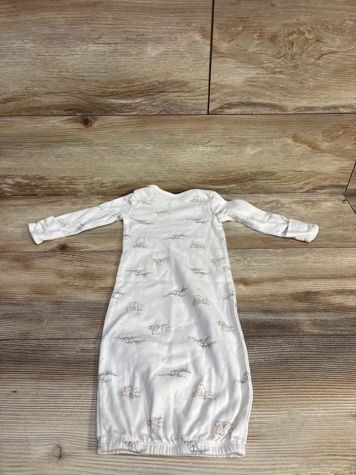 Carter's Bear Print Sleeper Gown White sz 3m
