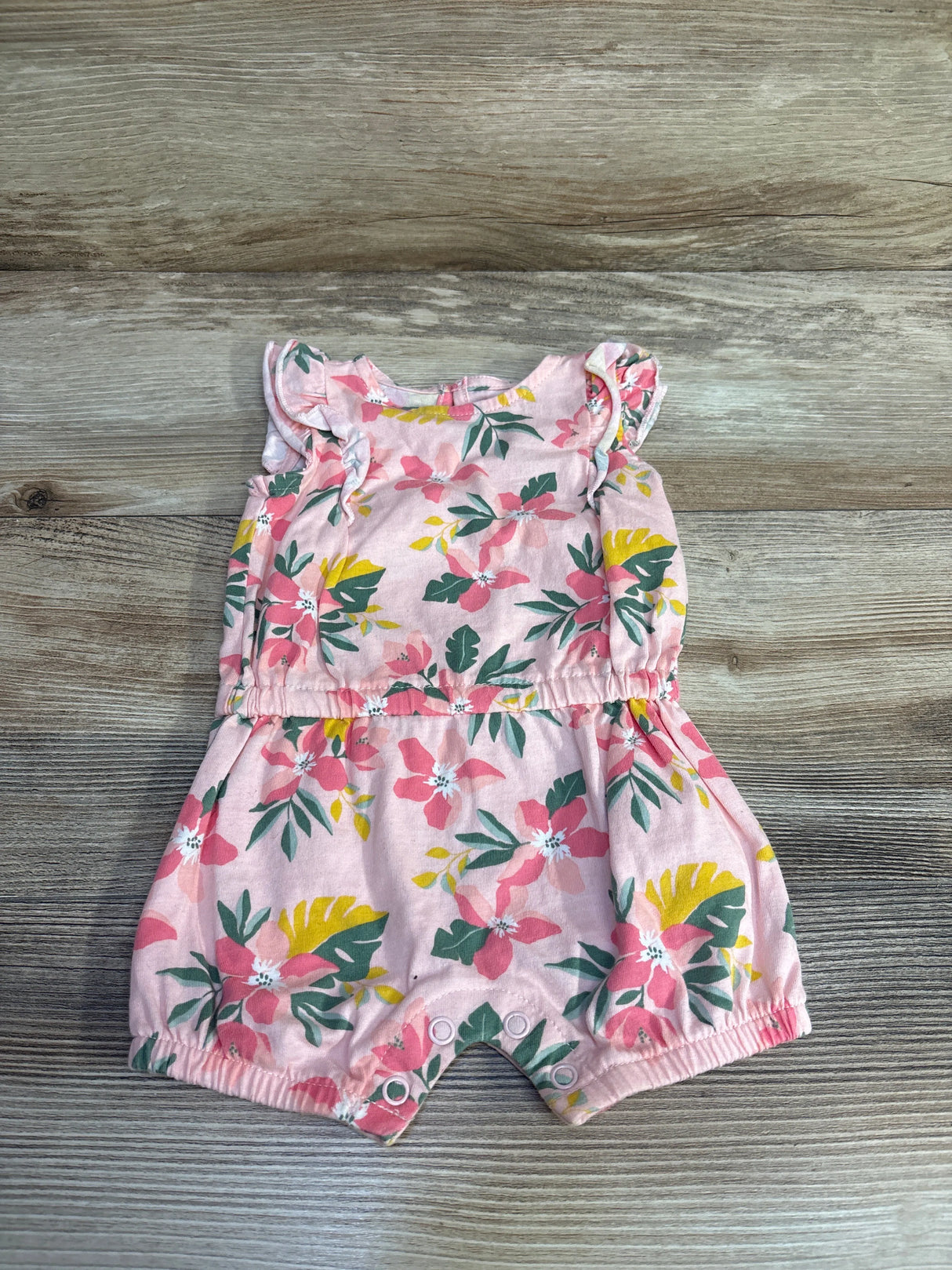 Just One You Floral Ruffle Romper Pink sz 3m - Me n Mommy To Be