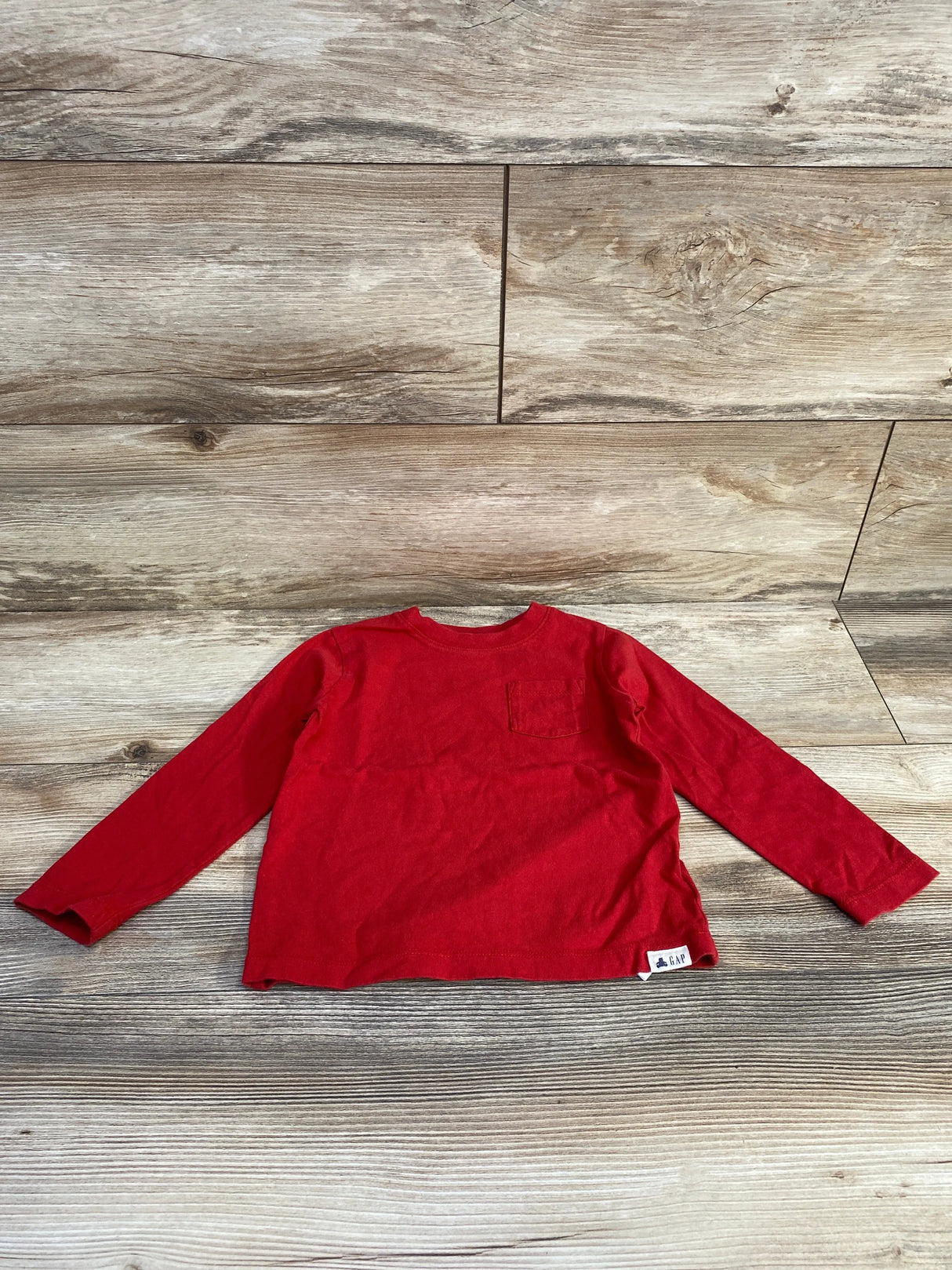 Baby Gap Long Sleeve Pocket Shirt Red sz 3T