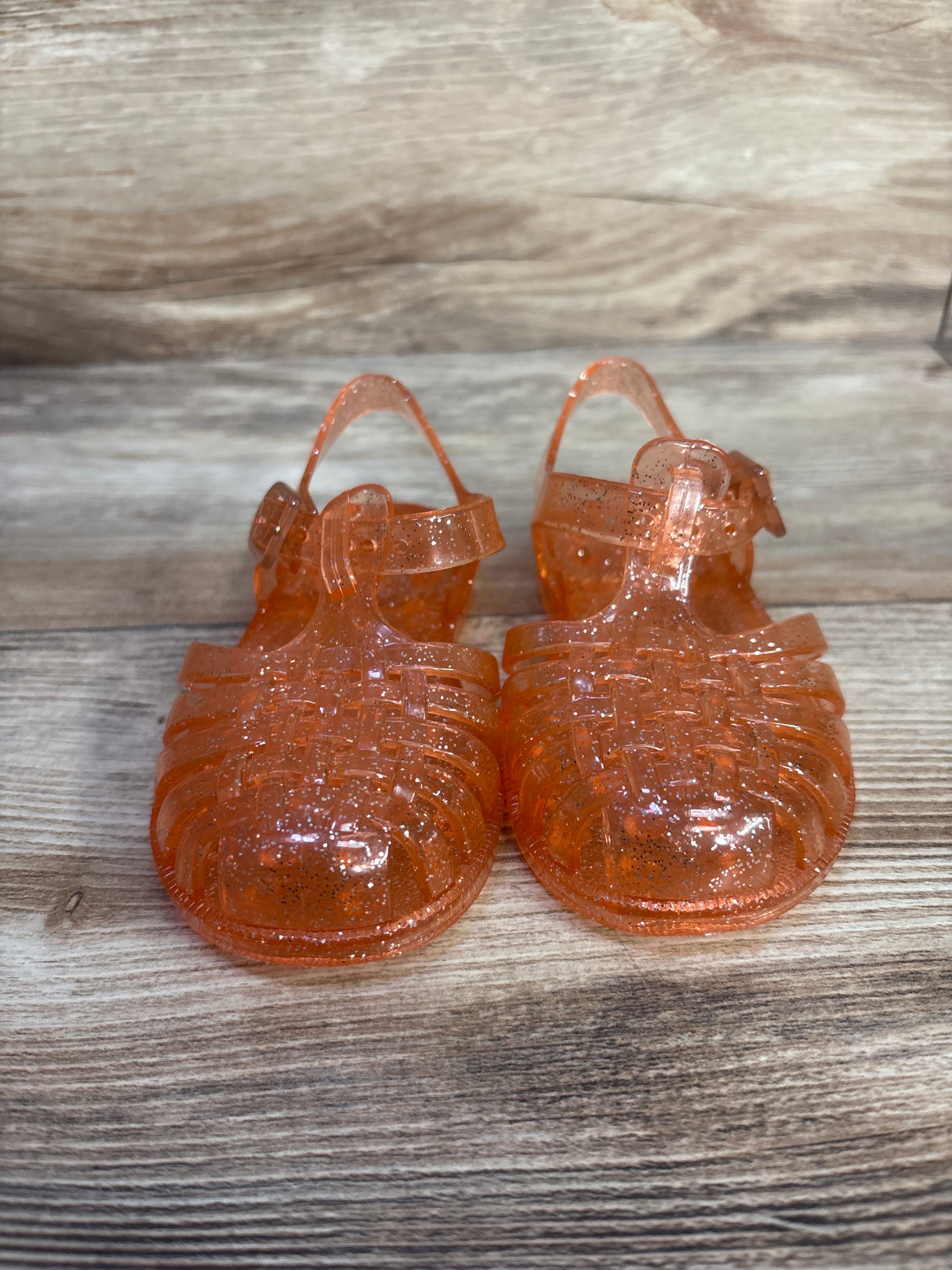 Jelly Fisherman Sandals Orange Glitter sz 6c