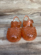 Jelly Fisherman Sandals Orange Glitter sz 6c