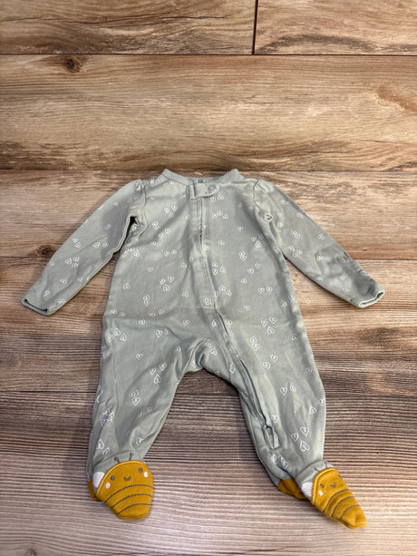 Carter's Heart Print Sleeper Green sz 3m - Me n Mommy To Be