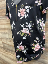 Sweet Wanderer Maternity Floral V-Neck Top Black sz Large