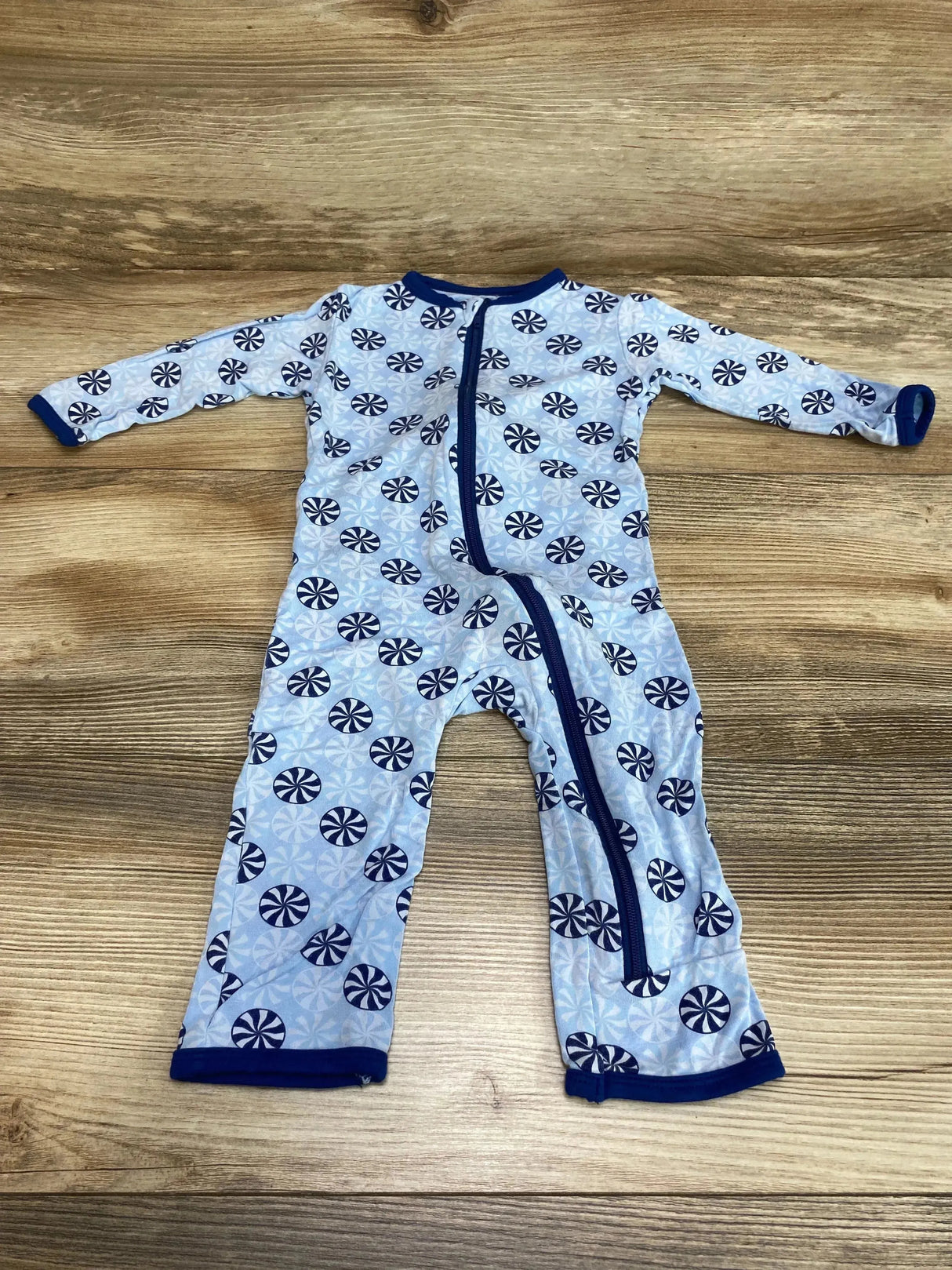 Kickee Pants Zippered Coverall in Pond Candy Blue sz 3-6m