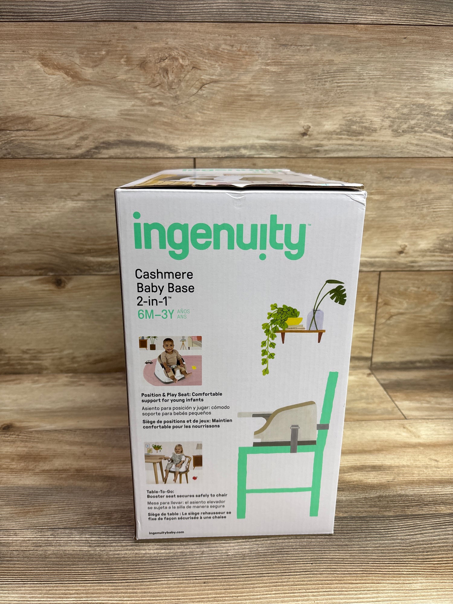 NEW Ingenuity Baby Base 2-in-1 Booster Feeding & Floor Seat - Cashmere