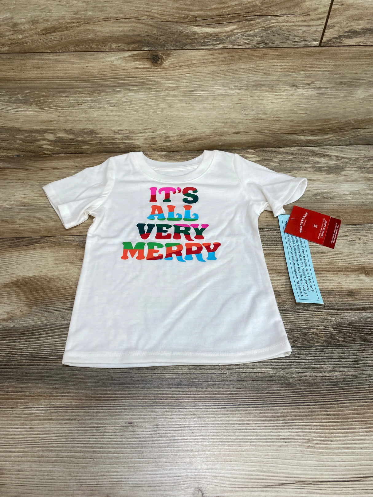 NEW Wondershop It's All Very Merry Shirt White sz 18m