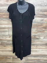 Ekouaer 3-in-1 Labor/Delivery/Hospital Gown Black sz Small