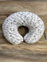 Boppy Nursing Pillow with Grey Taupe Leaves Slipcover