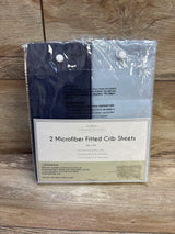 NEW Manhattan Kids 2pk Microfiber Fitted Crib Sheets Blue 28x52''