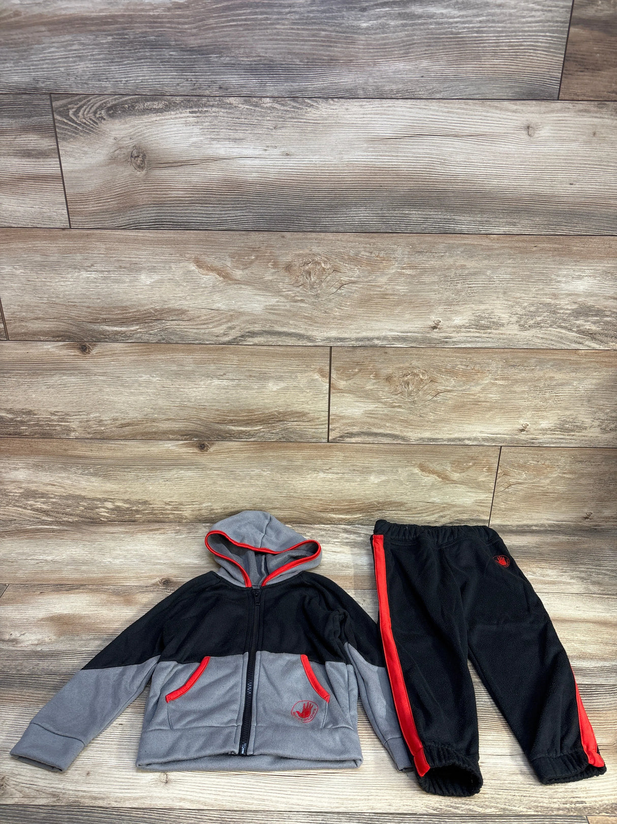 Body Glove 2pc Full Zip hooded Jacket & Jogger Set Black sz 2T