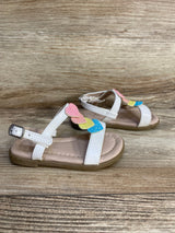 Children's Place Glitter Rainbow Heart Sandals White sz 4c