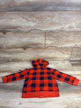Little Me Buffalo Print Fox Flannel Full Zip hoodie Orange sz 24m