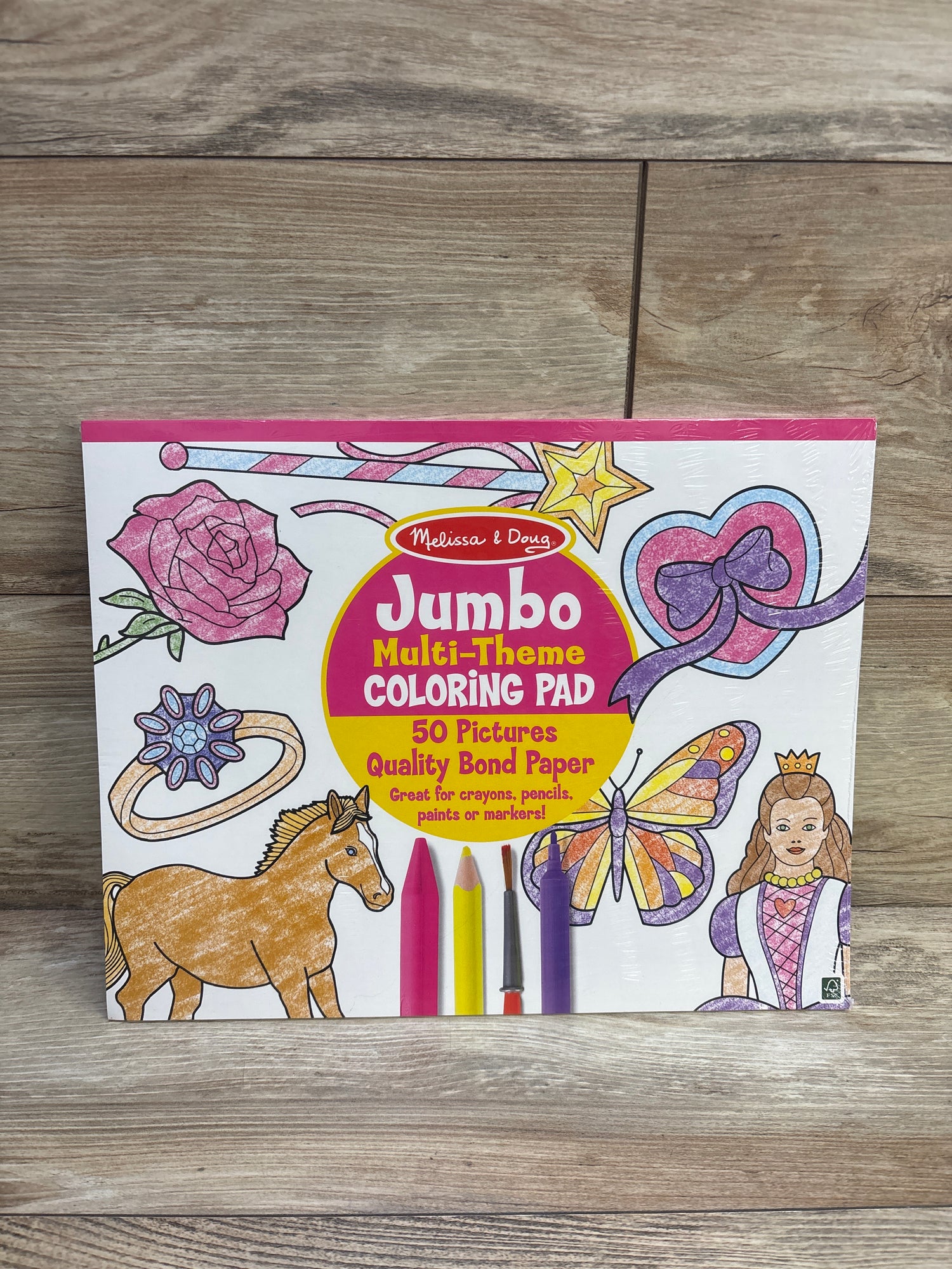 NEW Melissa & Doug Jumbo Multi-Theme Coloring Pad 50pg