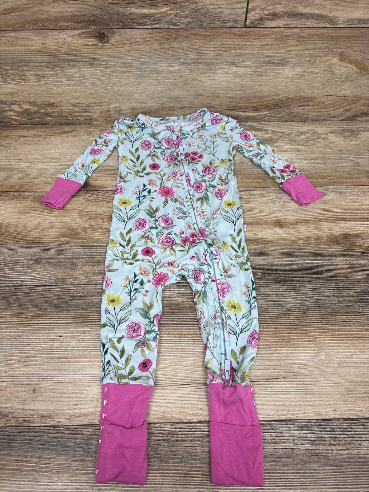 Posh P. 'Tasha' Bamboo Convertible Footie Blue sz 9-12m