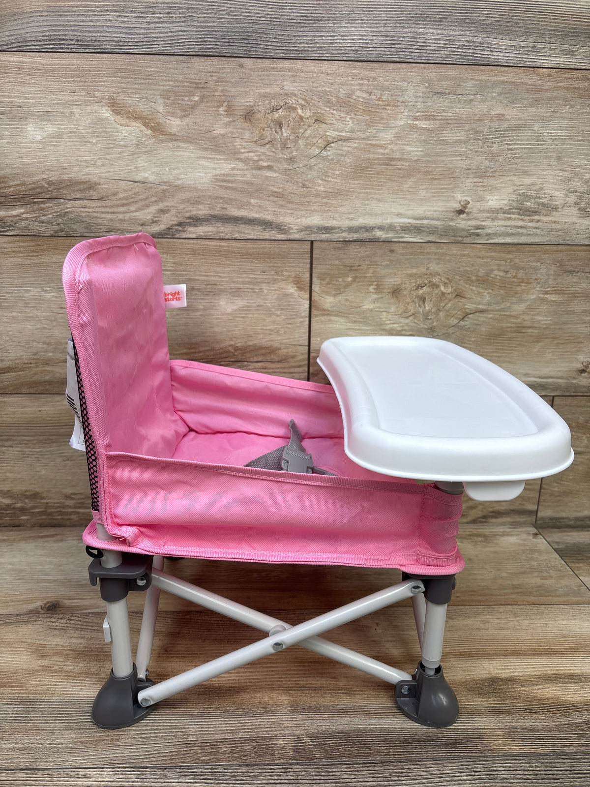 Bright Starts Pop 'N Sit Portable Booster Seat with Tray - Pink