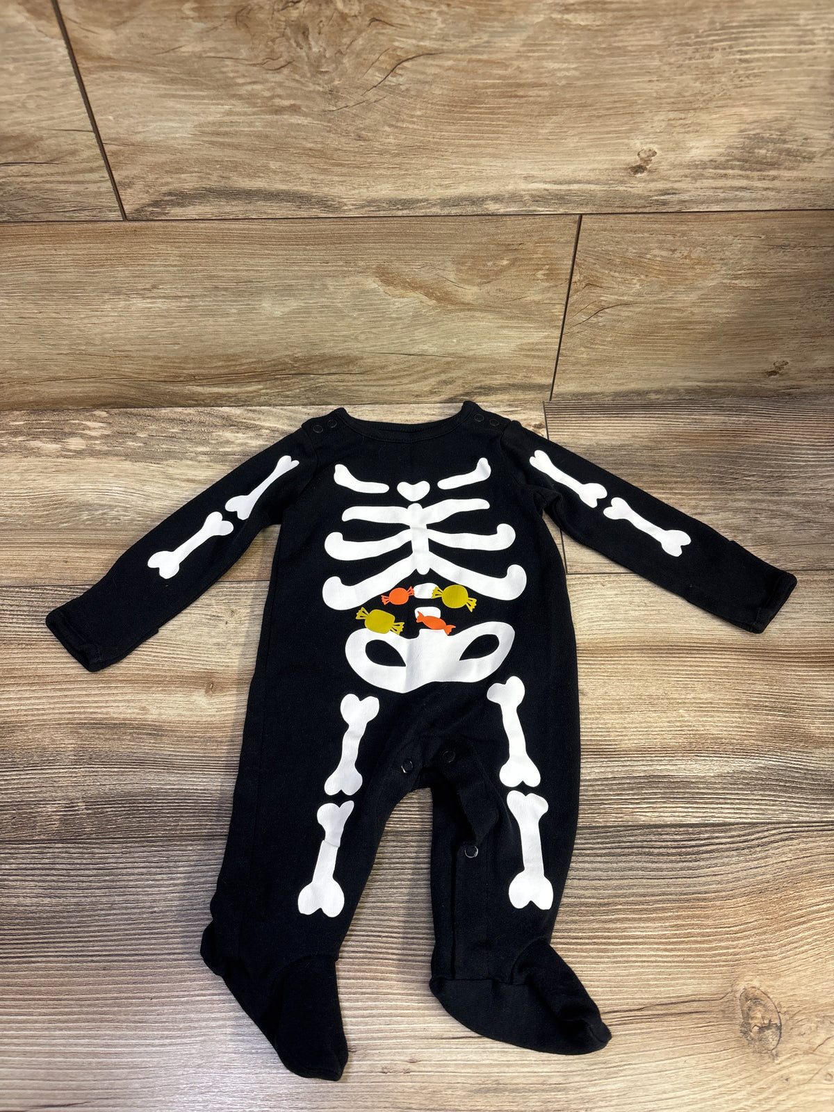 Just One You Skeleton Footed Coverall Black sz 3m