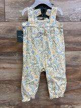 NEW Laura Ashley 2pc Floral Jumpsuit & Headband Set Yellow sz 6-9m