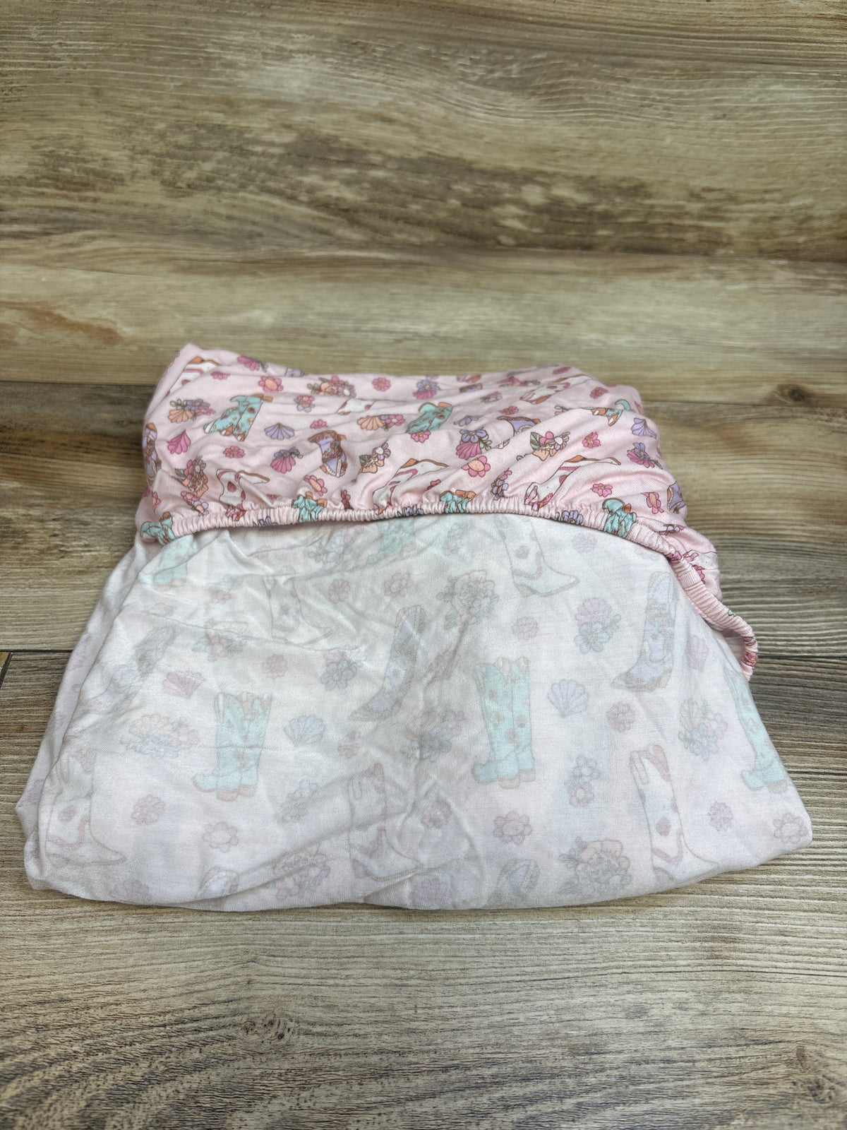 In My Jammers x Karissa Kay Abbott Fitted Bamboo Crib Sheet in Western Pink 52x28''