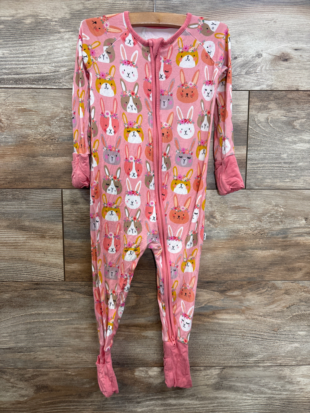 Little Sleepies Boho Bunnies Sleeper Pink sz 12-18m