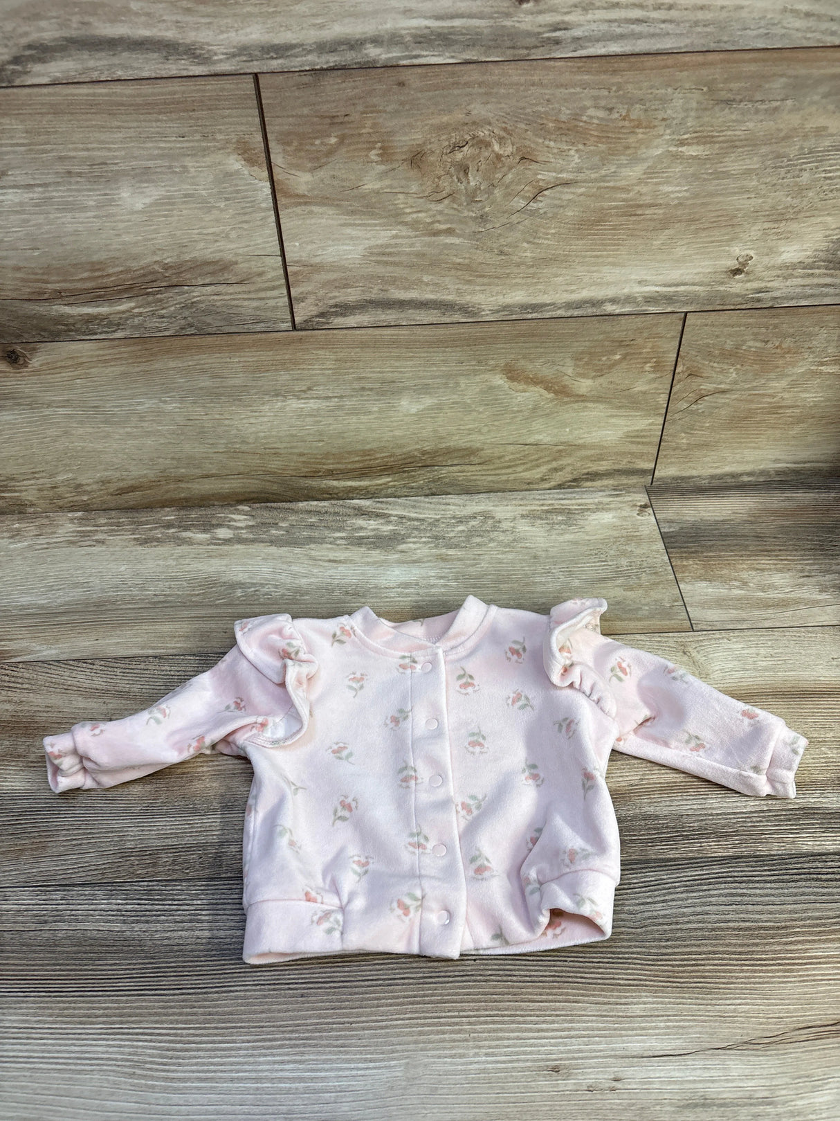 Baby Gear Velour Button-Up Jacket Pink sz 0-3m