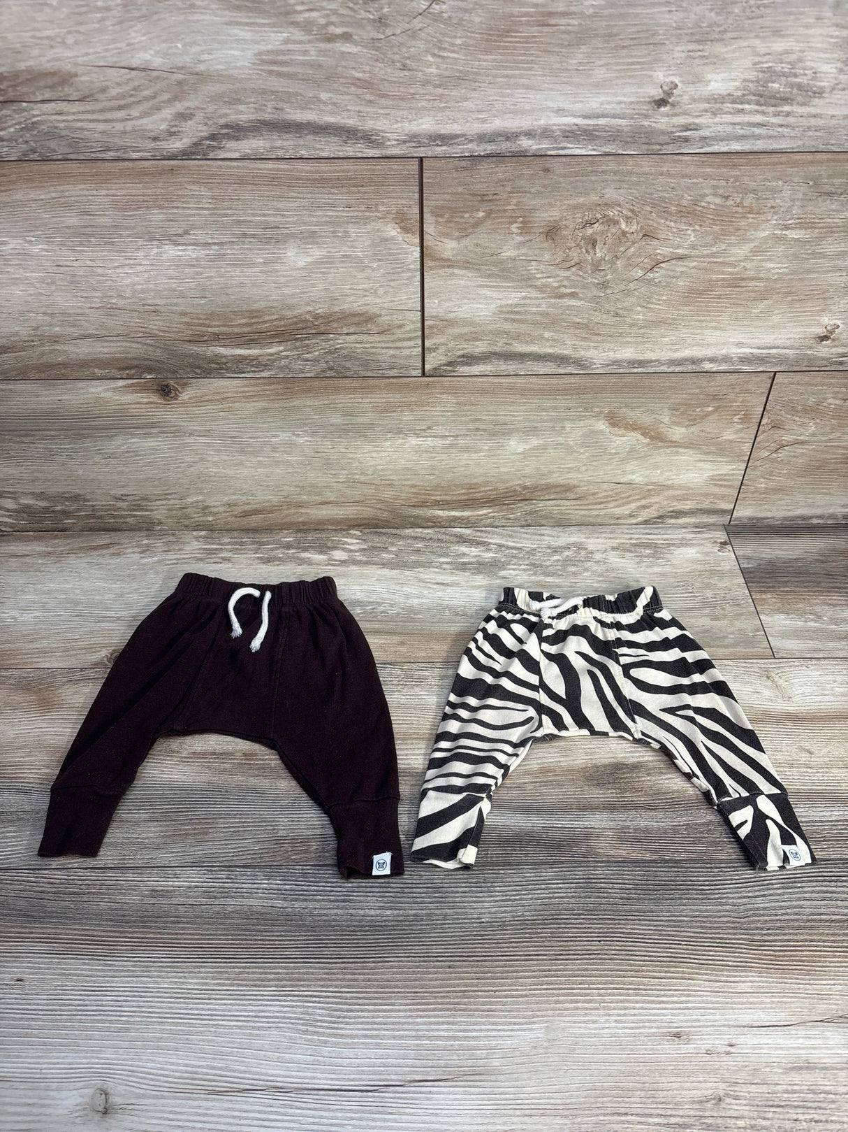 Honest Baby 2pk Striped Pull On Pants Cream sz Newborn