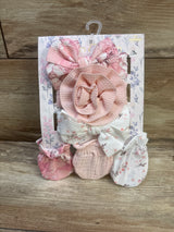 NEW Danbar Global Ava Olivia 6pc Headband and Mittens, Pink