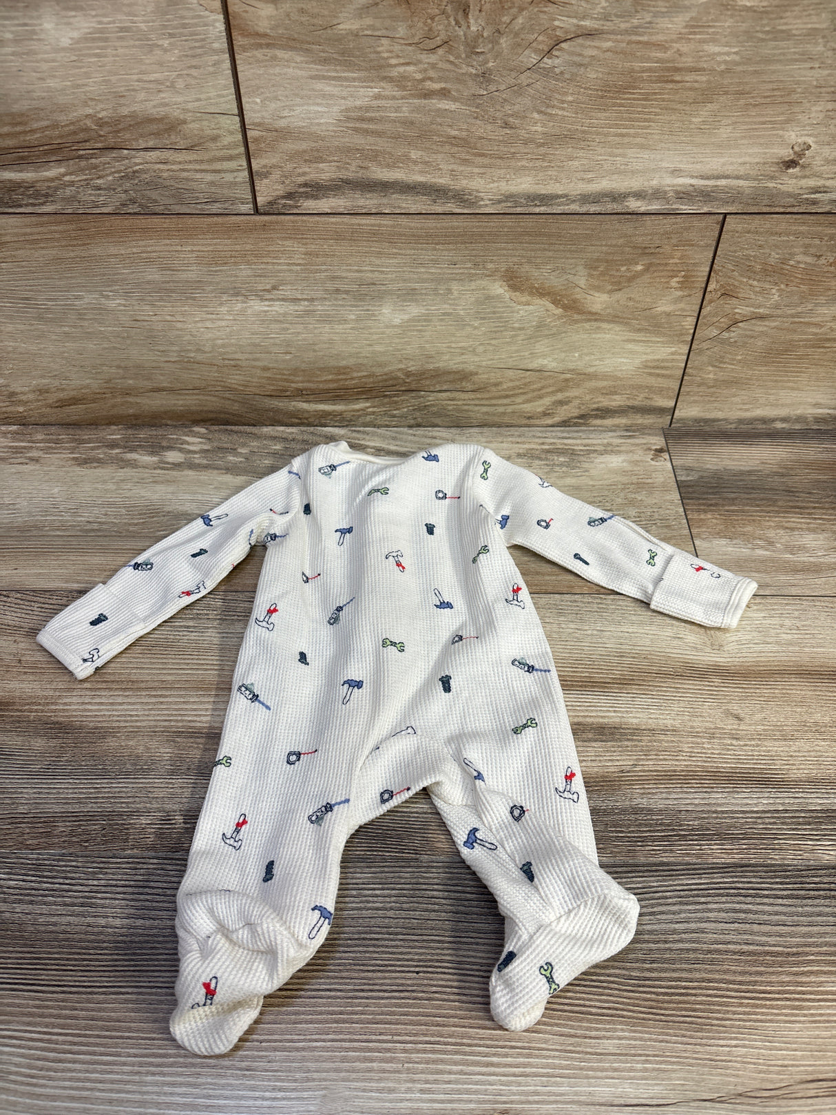 Carter's Tools Waffle Knit Sleeper Ivory sz Newborn