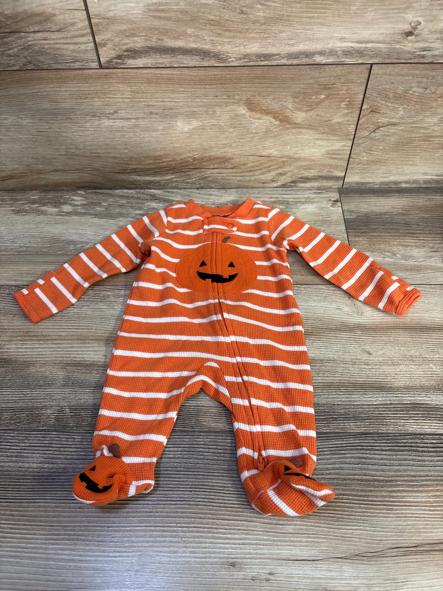 Just One You Pumpkin Waffle Knit Sleeper Orange sz Newborn