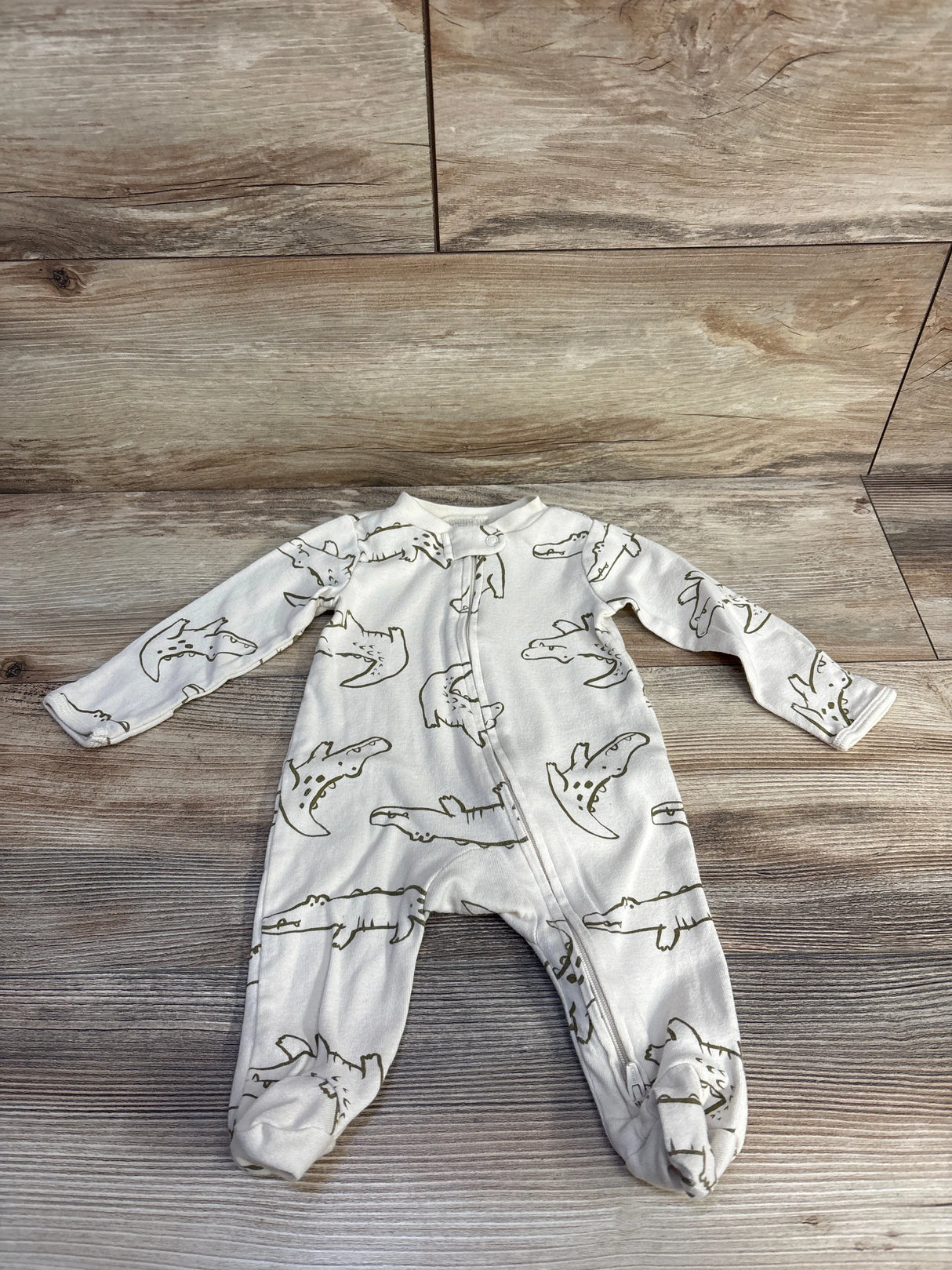 Carter's Alligator Print Sleeper Tan sz 3m