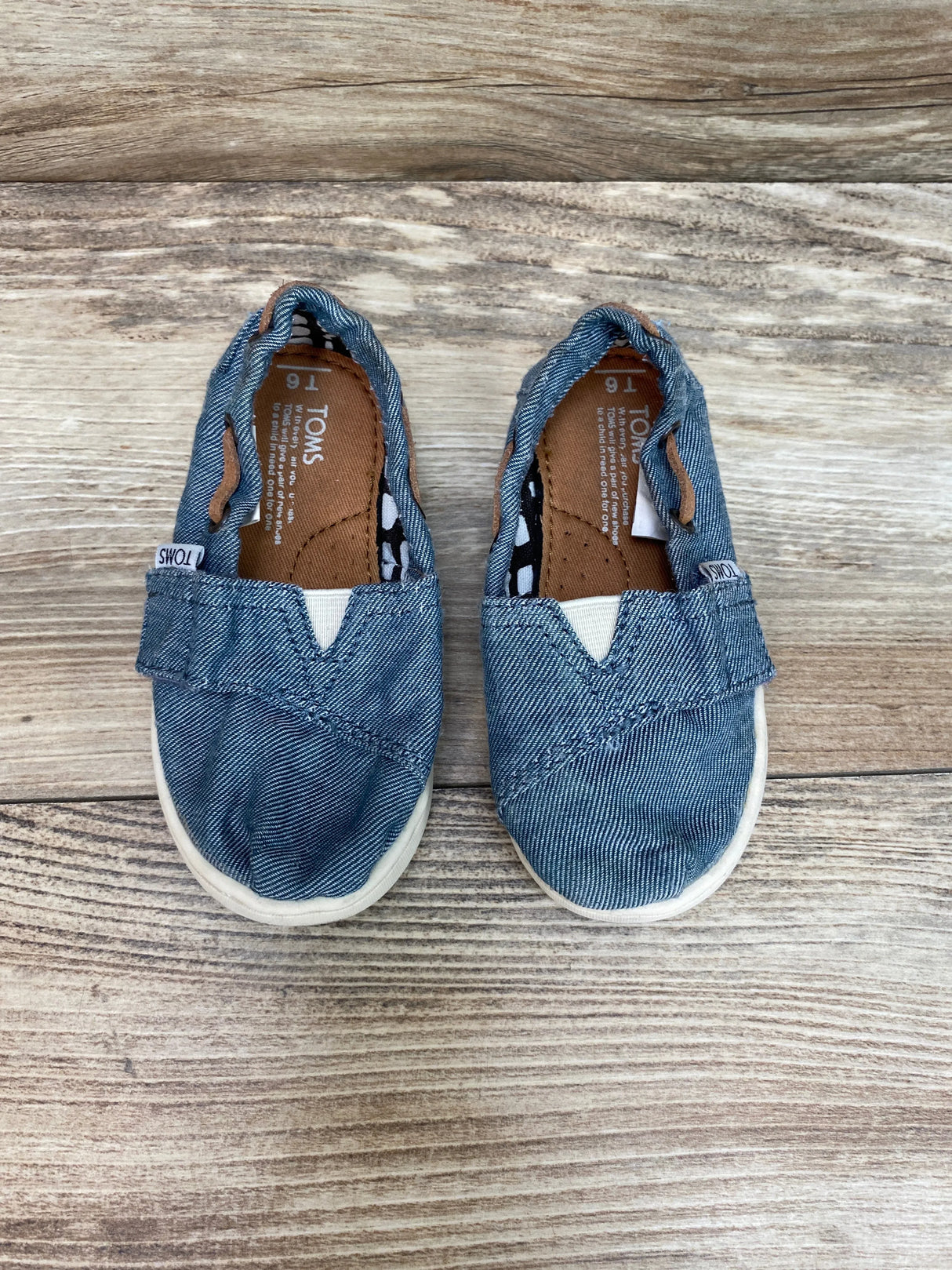 Toms Bimini Chambray Shoes Blue Sz 6c