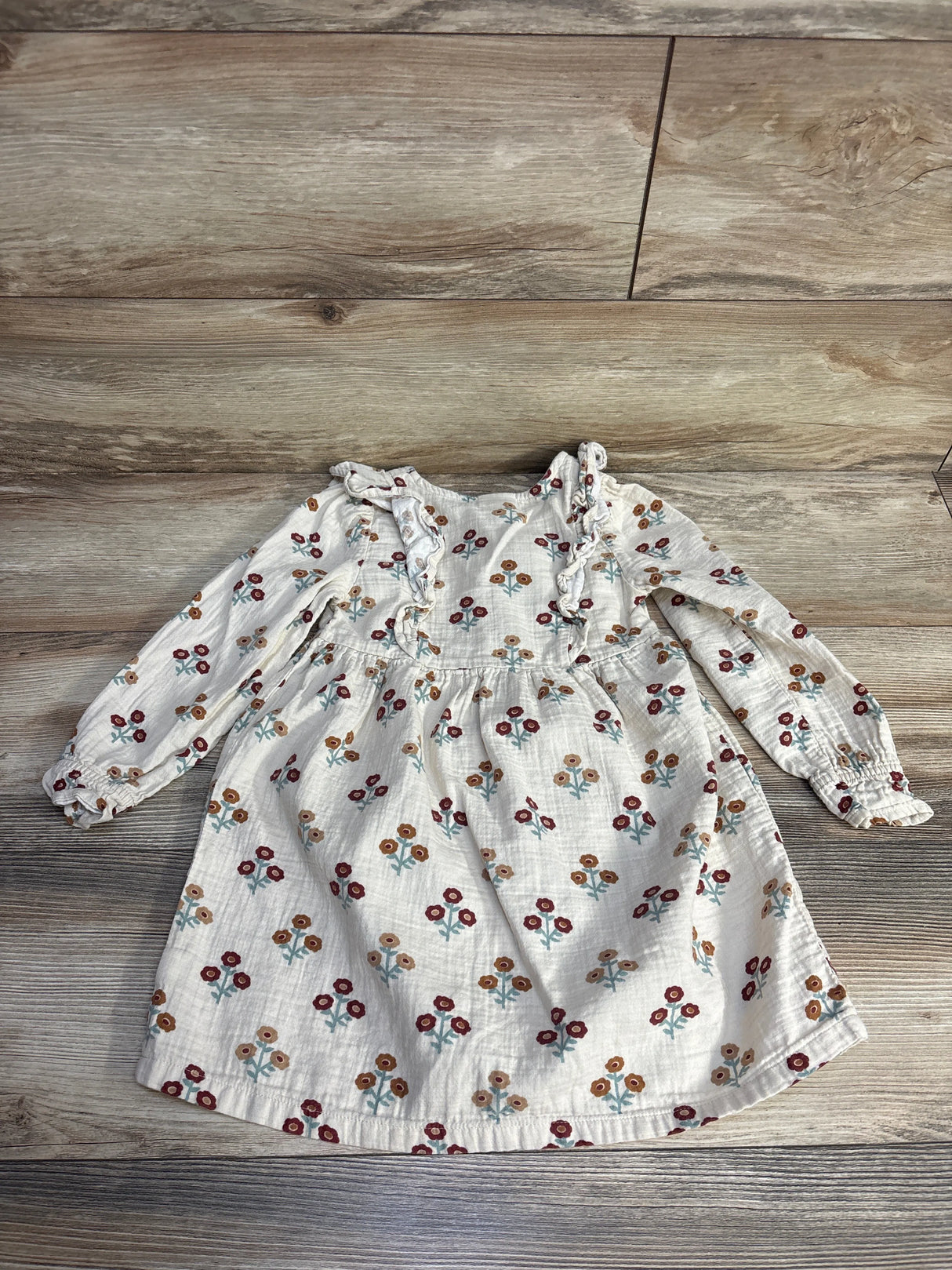 Little Co. Knit Peasant Dress Cream Floral sz 5T